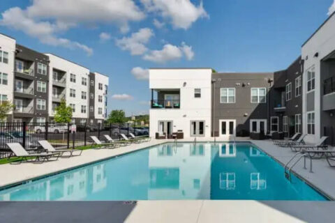 Community swimming pool at Radius at Donelson